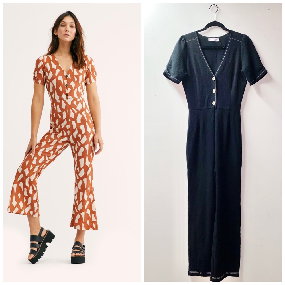 Free People x ELLEJAY Jacki Jumpsuit Black S
